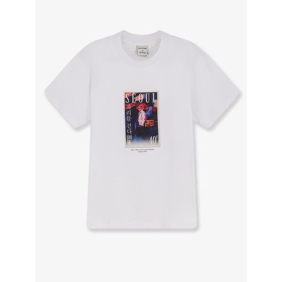 Walk In Paris Men Cotton T-Shirt With Walk In Seoul Print On The Front